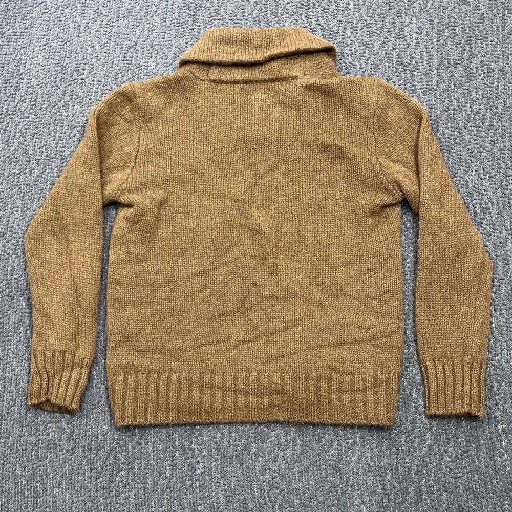 Polo Ralph Lauren Kids Brown Wool Cashmere Shawl Collar Knit Sweater Size 7 - Picture 2 of 7